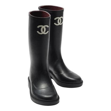 chanel black and white rain boots|chanel rain boots price.